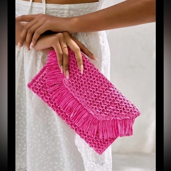 Fringe Decor Envelope Woven Bag - Picture 14 of 16